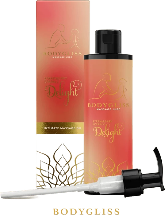 BodyGliss Silky Soft massageolie aardbei en champagne 150 ml