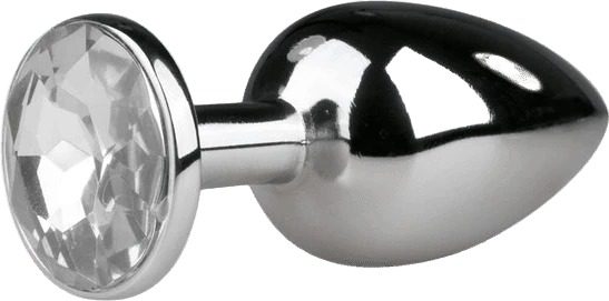 EasyToys Plug en métal avec diamant argenté