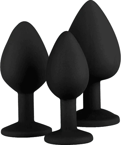EasyToys Set de 3 plugs en silicone avec strass