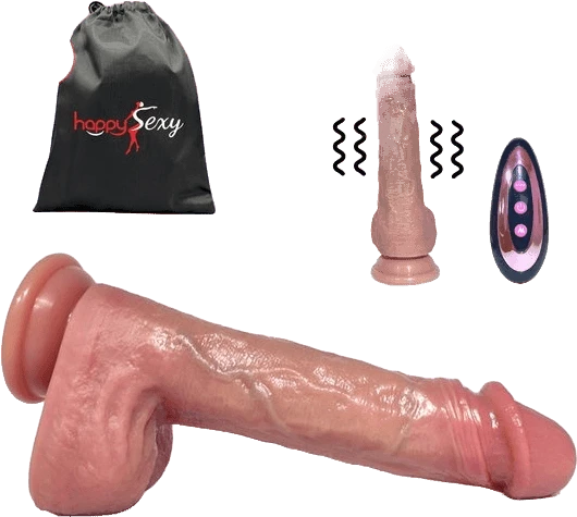 HappySexy Suction-cup dildo with vibration and remote