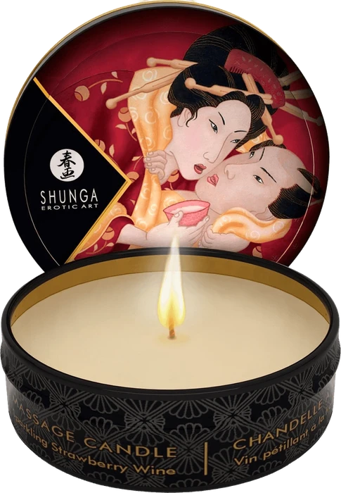 Shunga Mini massagekaars Sparkling Strawberry 30 ml